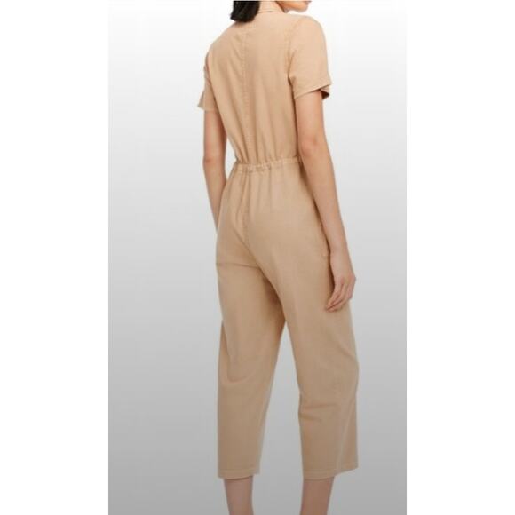 Oat New York Drawstring-Waist Wide Leg Jumpsuit Size XS NWT Dusty Peach Cotton - Picture 9 of 14
